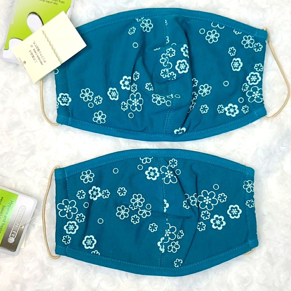 1 set of Mom & kid flowers print Hikosen Mask